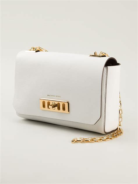 michael kors white bag with gold chain